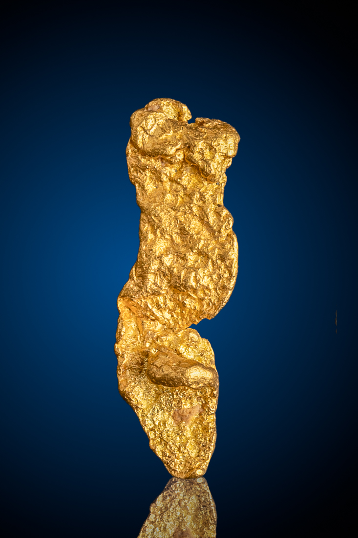 (image for) Long and Buttery Gold Nugget with Quartz from Nevada - 1.62 grams